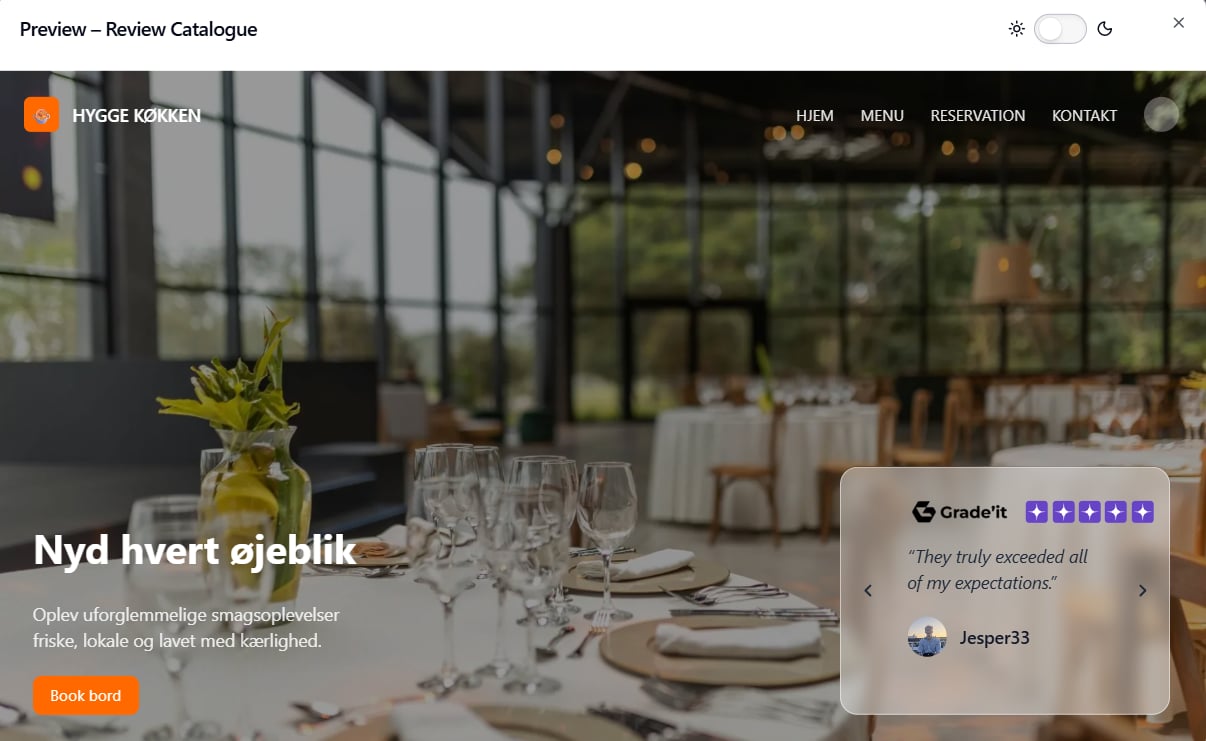 Widget Website Preview